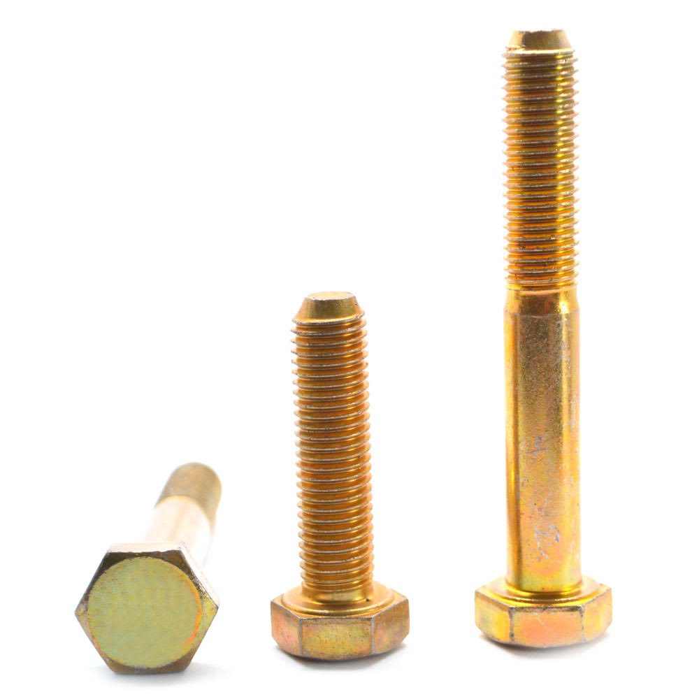 7/16x22-14 x 3 3/4x22 Coarse Thread Grade 8 Hex Cap Screw USA Alloy Steel Yellow Zinc Plated Pk 50 N99584