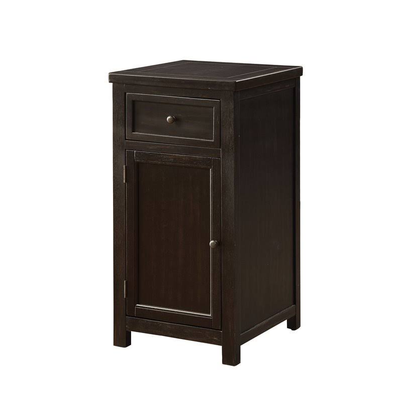 Antique Black Transitional Wood Side Table P110