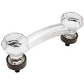 Oil Rubbed Bronze Cabinet Cup Pull with Clear Glass - 10 Pack K214839