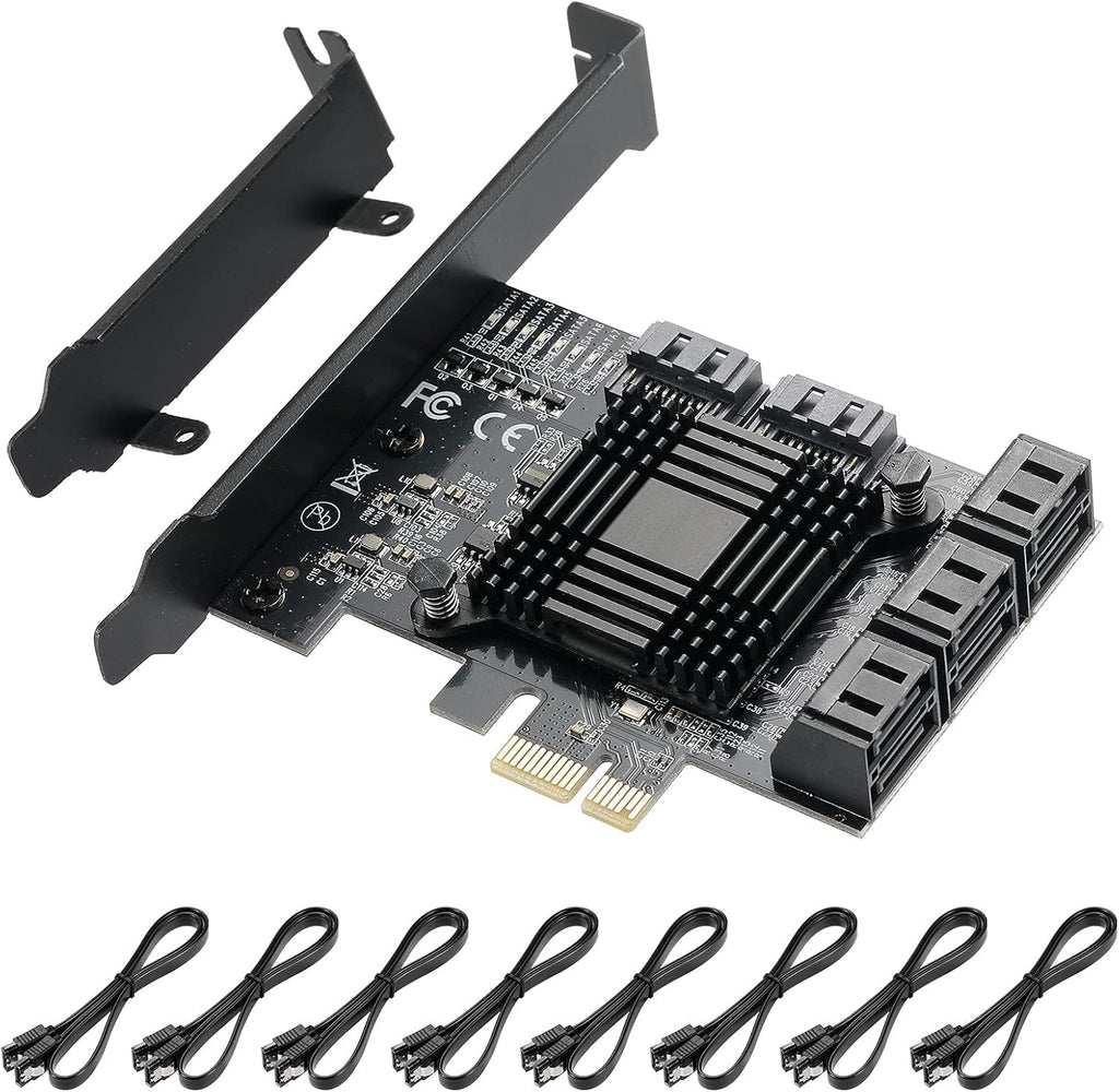 PCIE to SATA 3.0 6 Gbps Controller Card with 8 SATA Cables K682