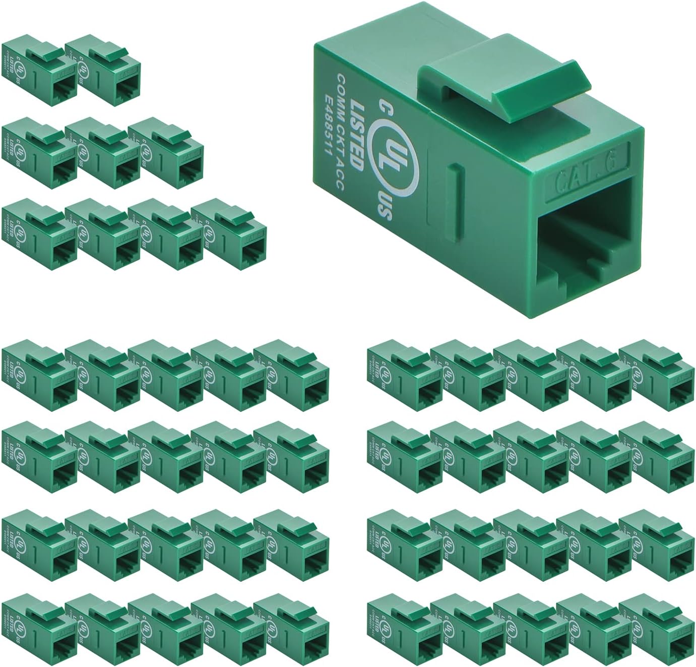 Cat.6 RJ45 Inline Coupler Female-Female 50-Pack Orange E9411