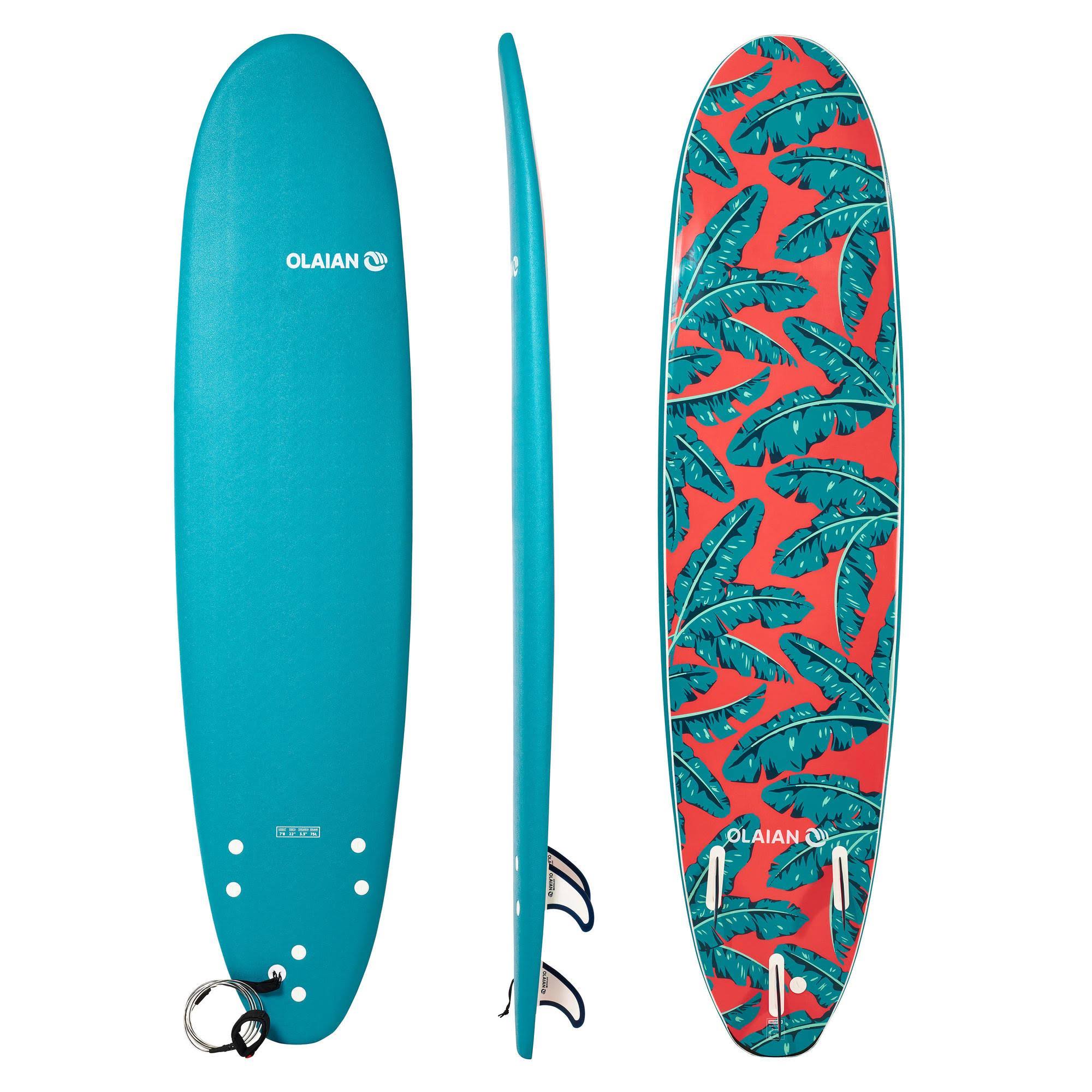 7x22 Foam Surfboard with Leash and 3 Fins X75284
