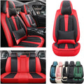 Black Red Waterproof Car Seat Covers 5-Seat A5815
