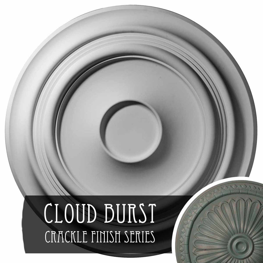 32 5/8x22OD x 1 1/2x22P Ceiling Medallion Hand-Painted Cloud Burst Crackle F5092