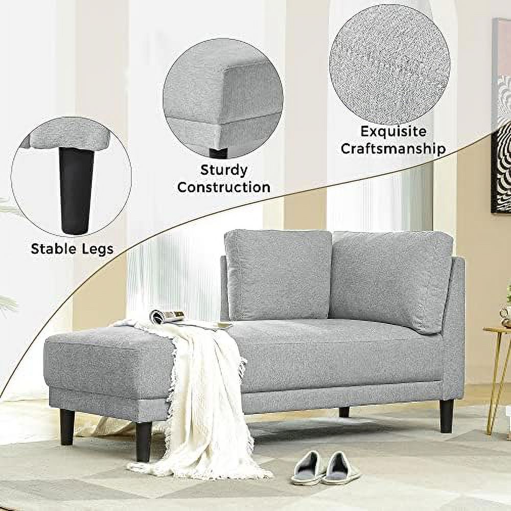 Black Velvet Chaise Lounge Chair with Solid Wood Legs J704255