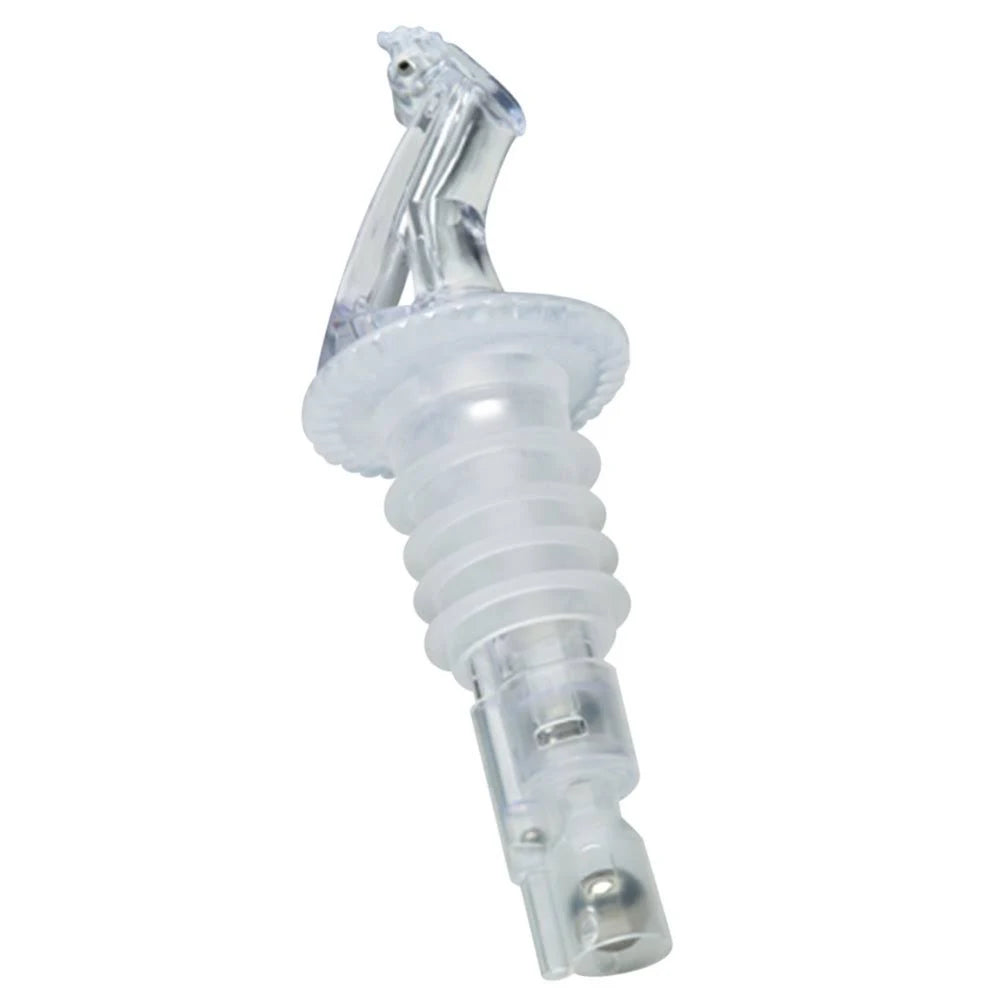 58 CL F 0.625 oz. Crystal Clear Measured Liquor Pourer with Fliptop - 12/Pack D207