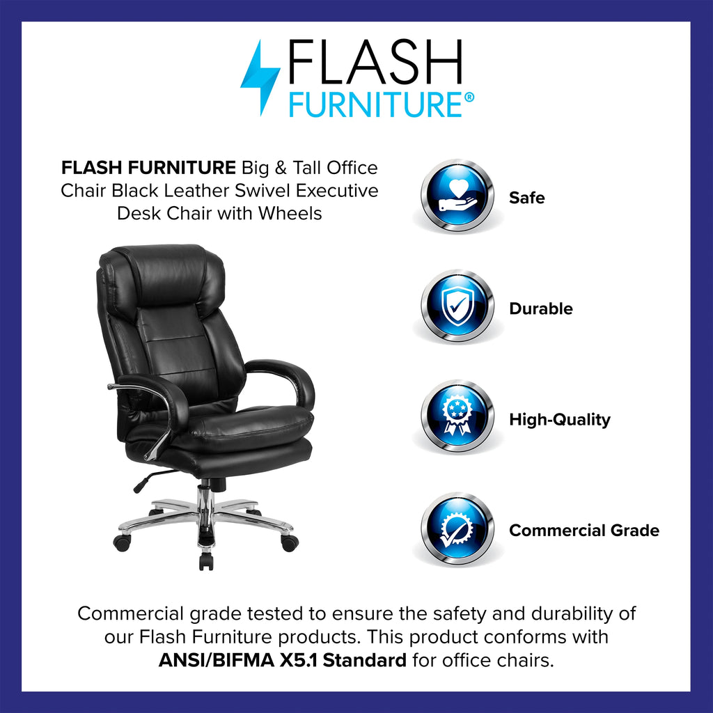 Black LeatherSoft Swivel Executive Office Chair Y51452