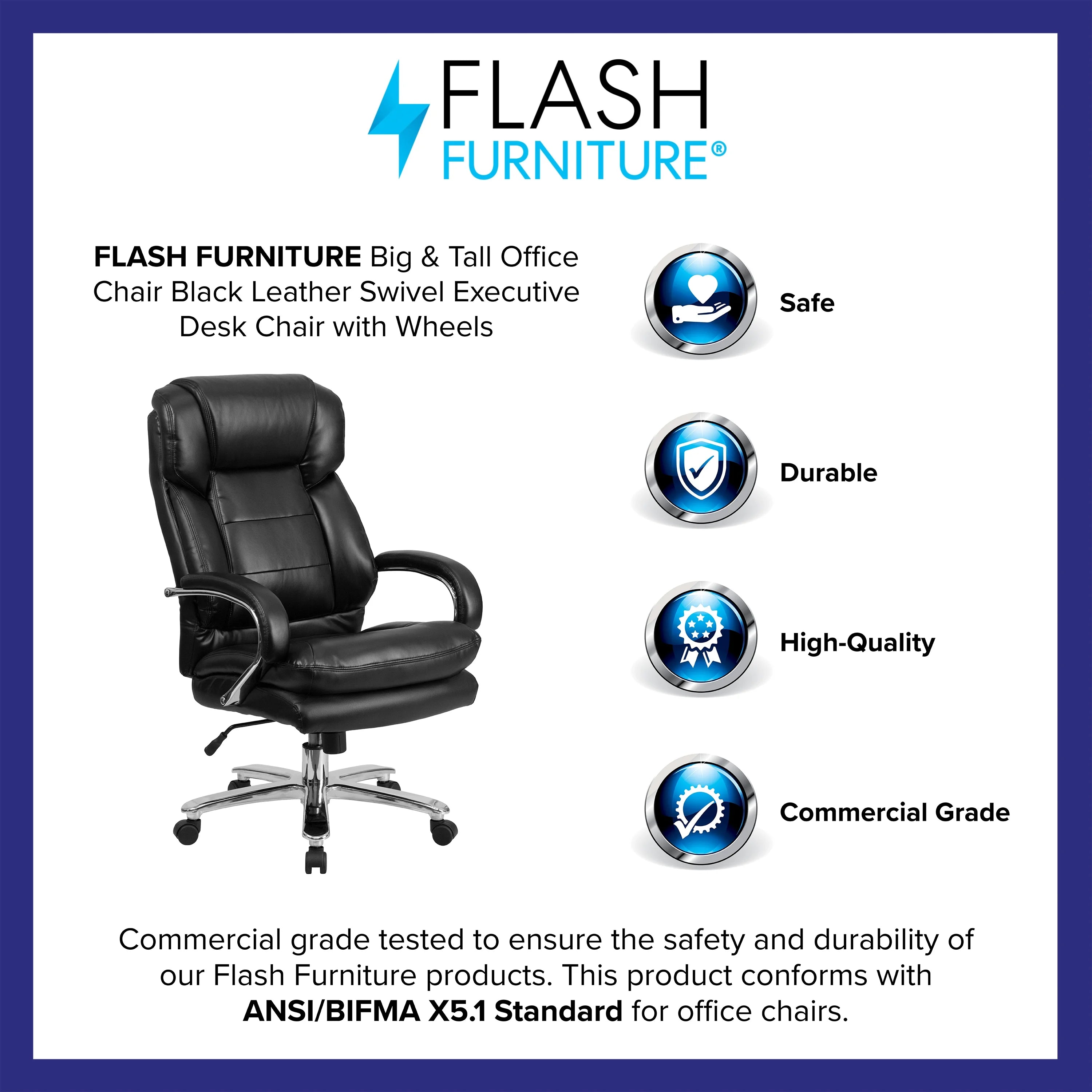 Black LeatherSoft Swivel Executive Office Chair Y51452