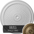 22x22OD x 1 3/4x22P Ceiling Medallion, Hand-Painted Brass W978