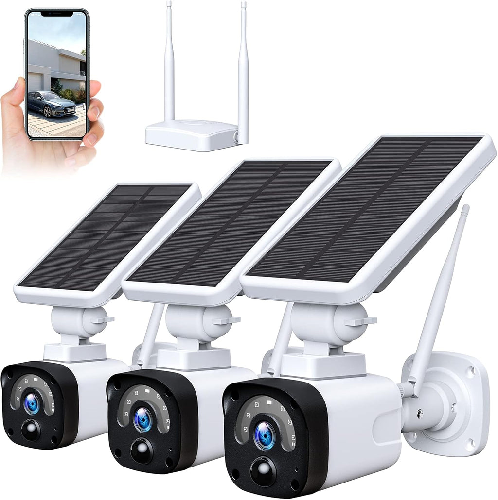 1080P Wireless Solar Security Camera System with Base Station & 3 Cameras Y8158