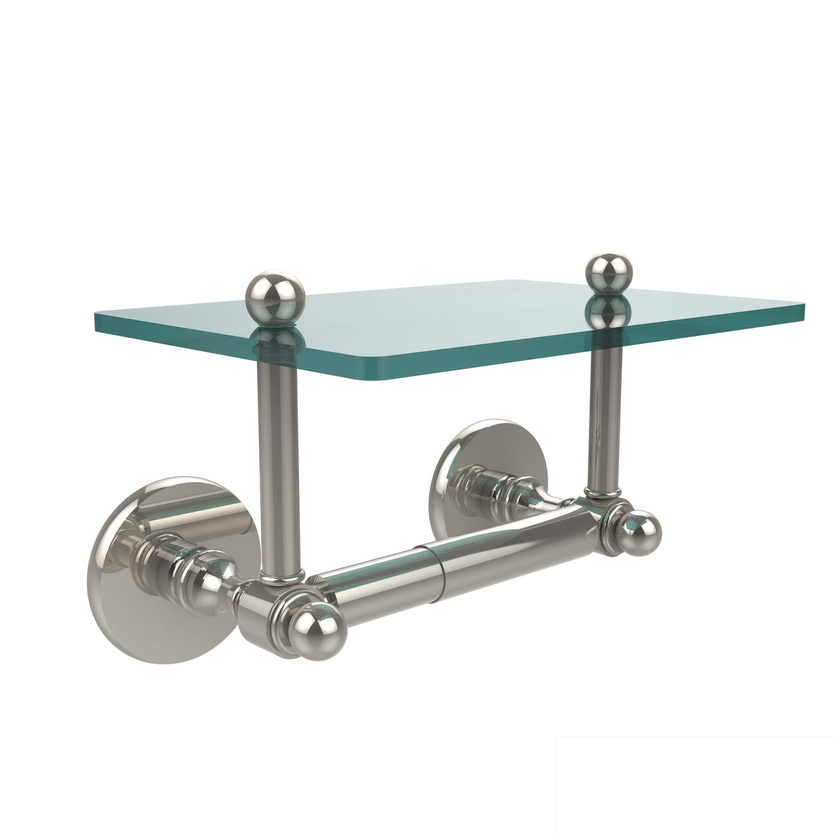 Two Post Toilet Tissue Holder with Glass Shelf Brushed Bronze G59602