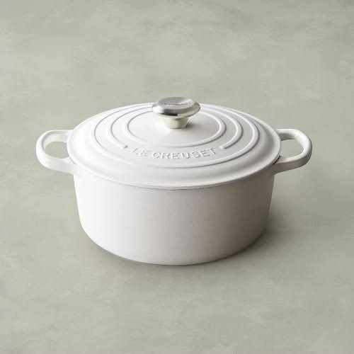 Enameled Cast Iron Round Dutch Oven, 3 1/2-Qt., Matte White Y476