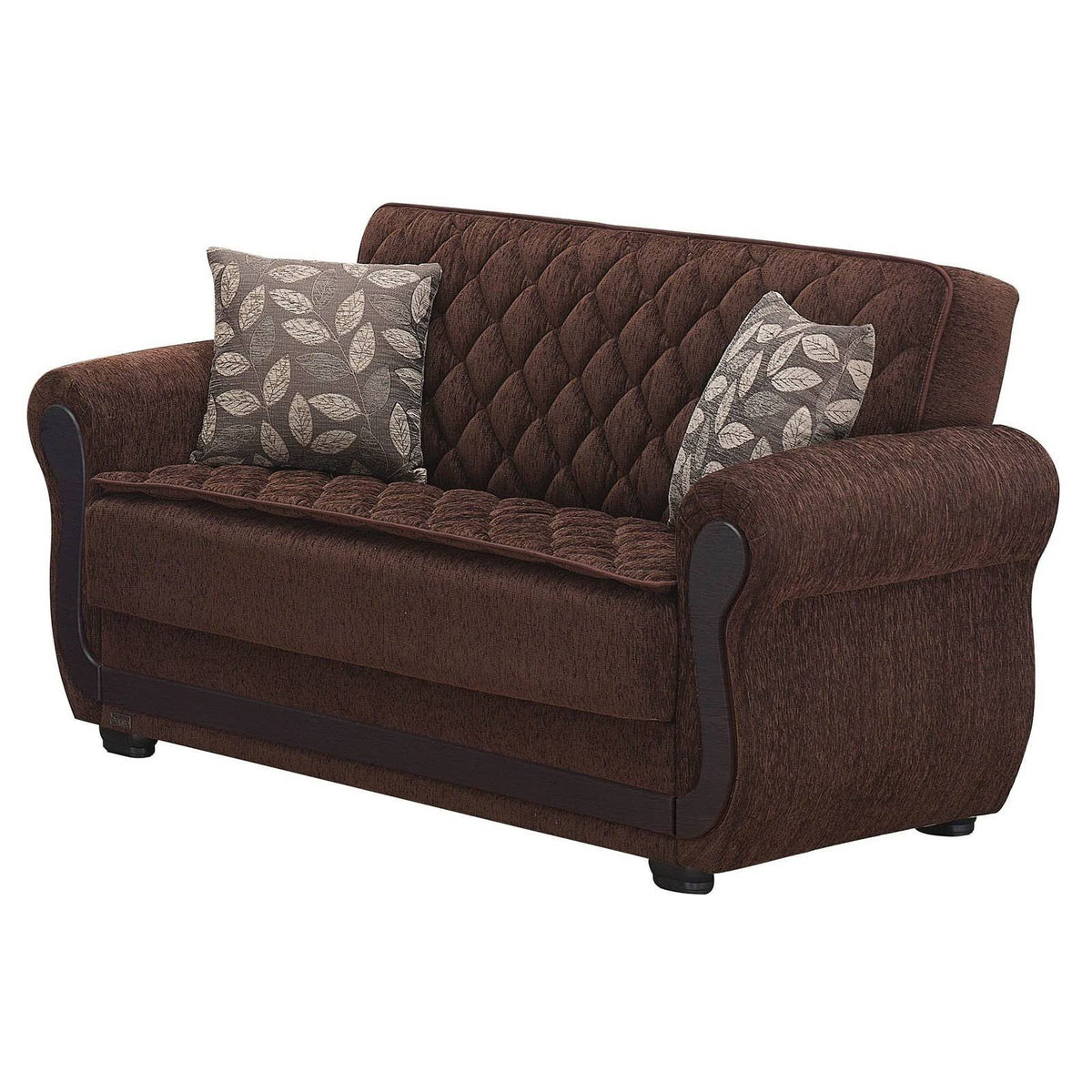 Brown Convertible Storage Loveseat B755212