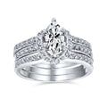 2CT Marquise CZ Engagement Ring Set Sterling Silver C5331
