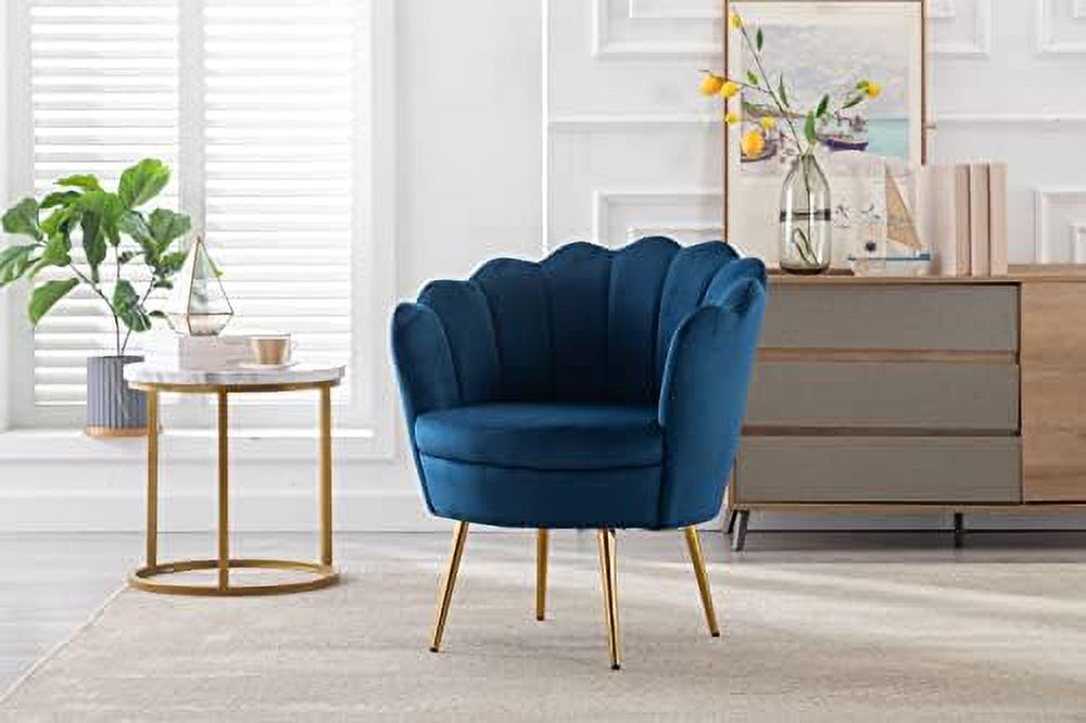 Velvet Vanity Chair with Golden Metal Legs E37909