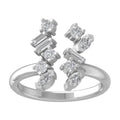 14K White Gold Lab Grown Diamond Open Band Ring B824