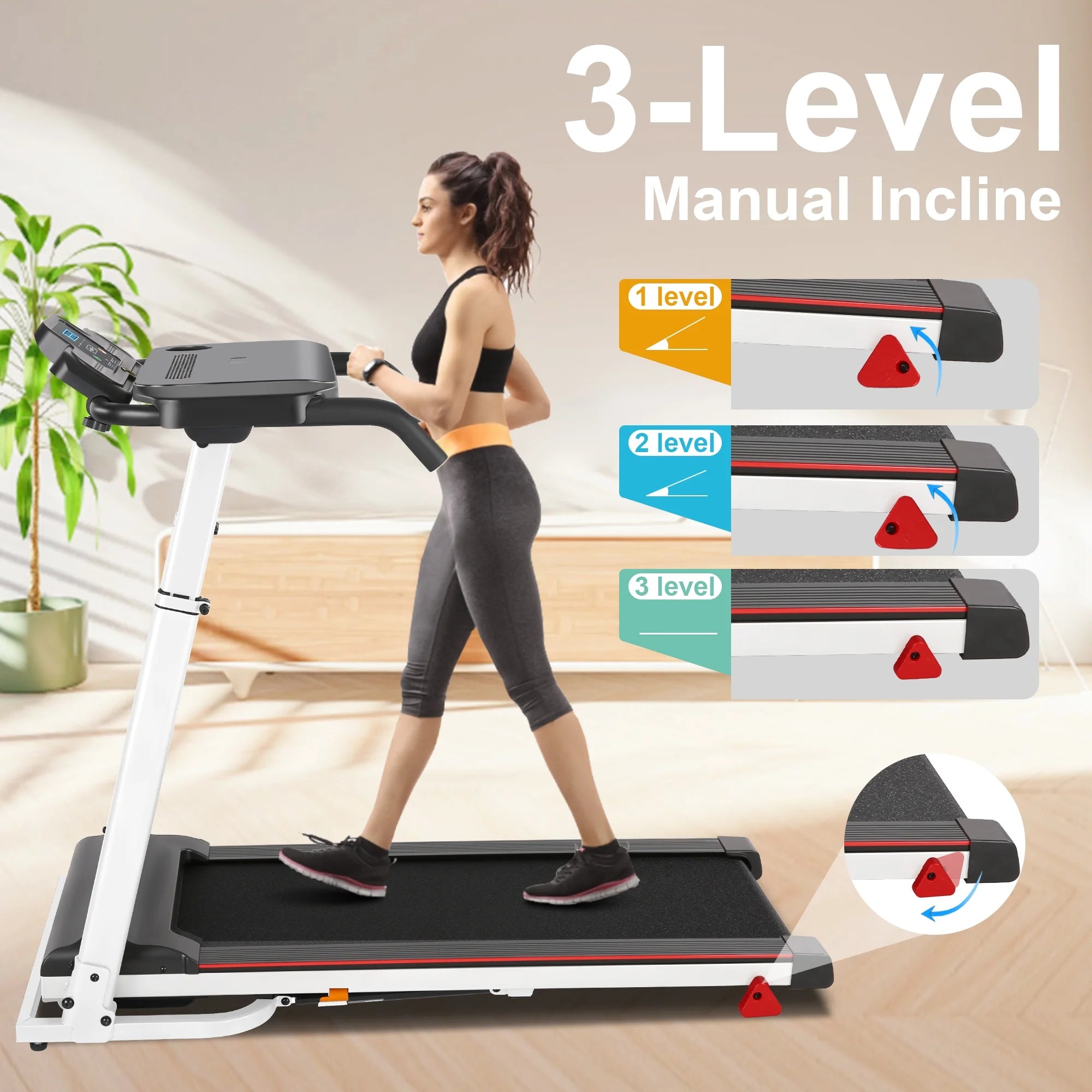 300Lbs Portable Folding Treadmill with Desk K6624