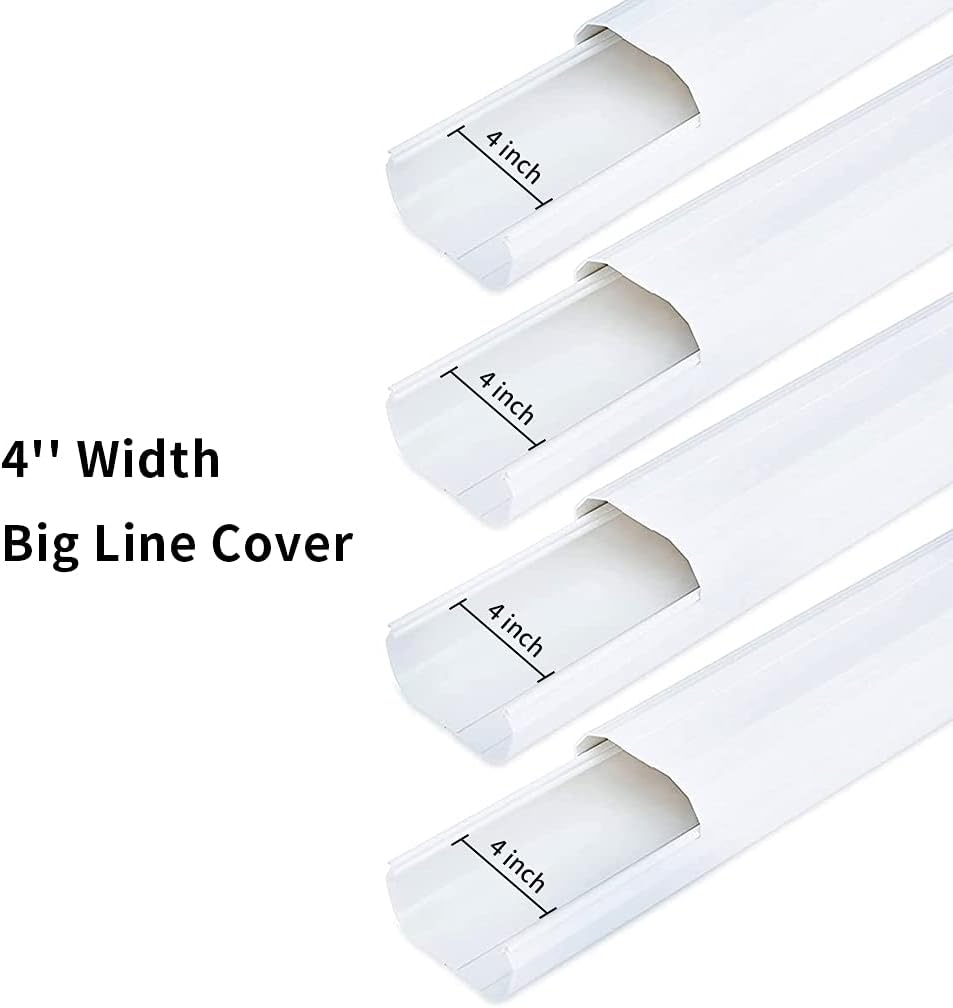 4 inch 17 Ft PVC Decorative Pipe Line Cover Kit, White, Pack of 2 K420680