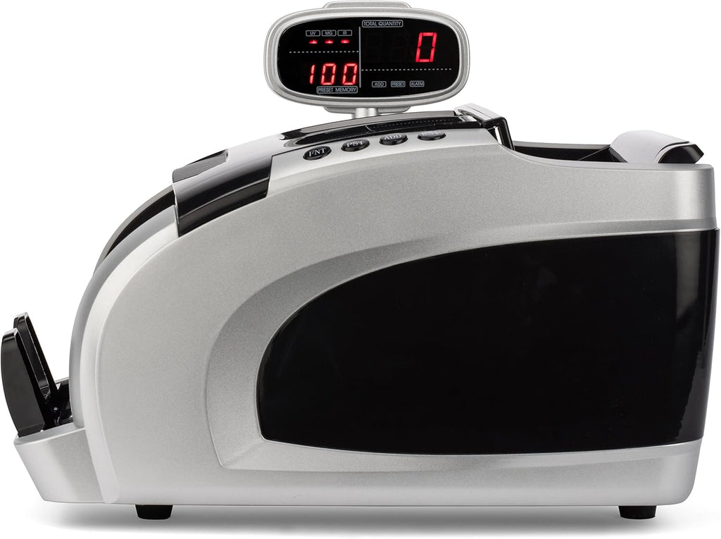 Professional Cash Counting Machine with Fast Count, UV/MG/IR Detection, 1200 Bills Per Minute O41098