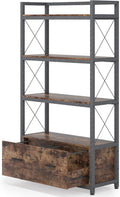 Freestanding Lateral Filing Cabinet with Drawer and Open Storage Shelves G1472