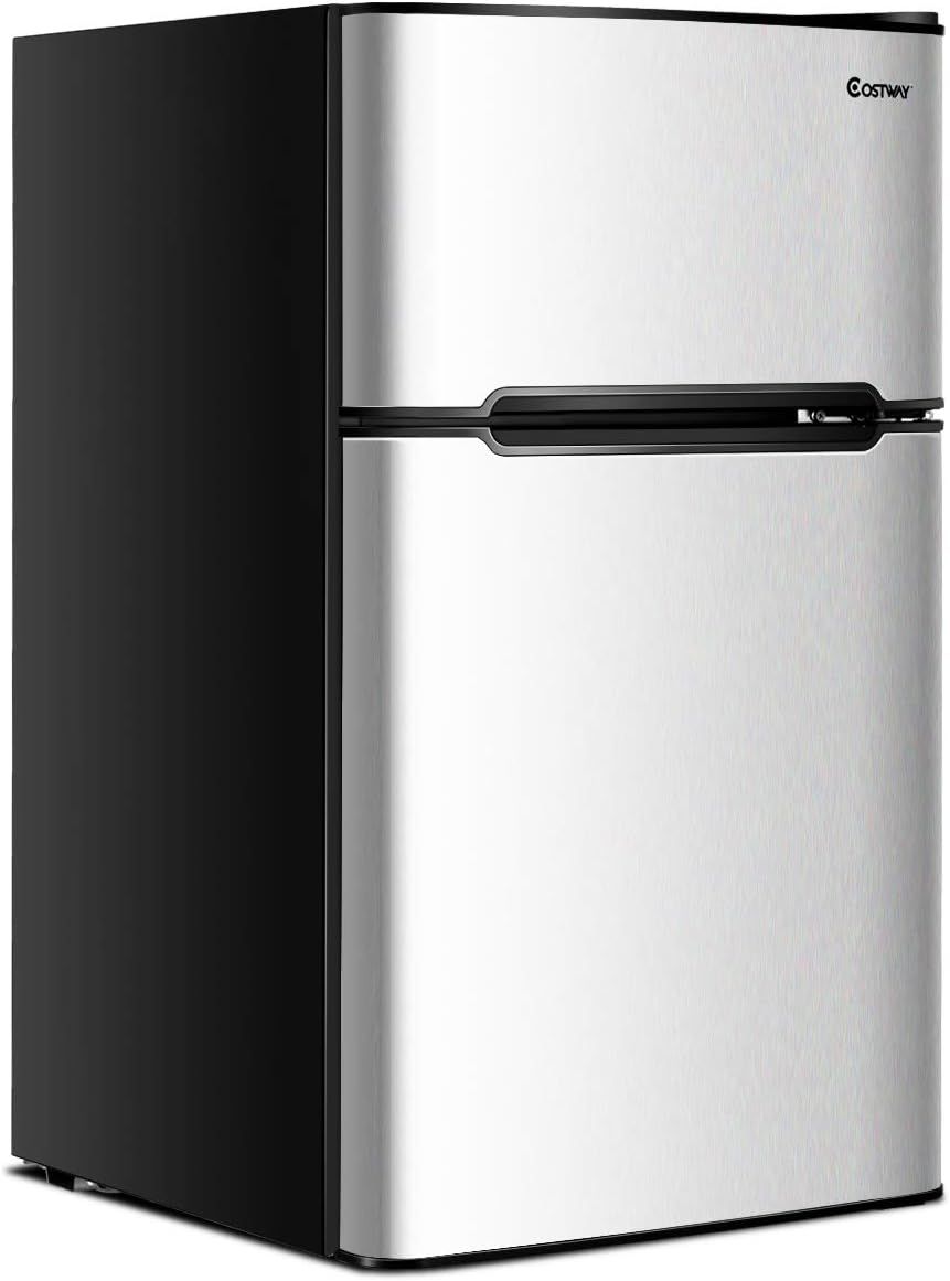 Compact Refrigerator, 3.2 cu ft, 2-Door Freezer Cooler Fridge, White I1347