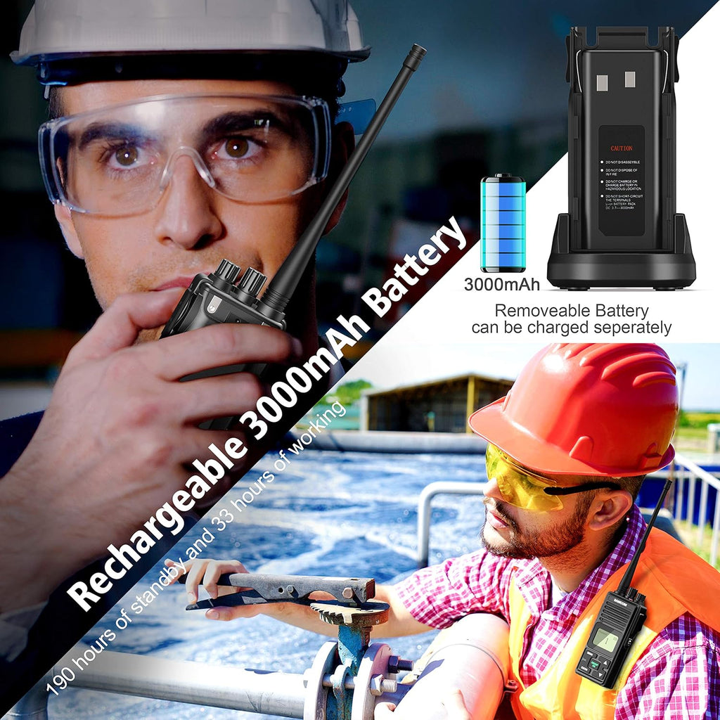 6 Packs UHF Two Way Radios with Earpieces B32987