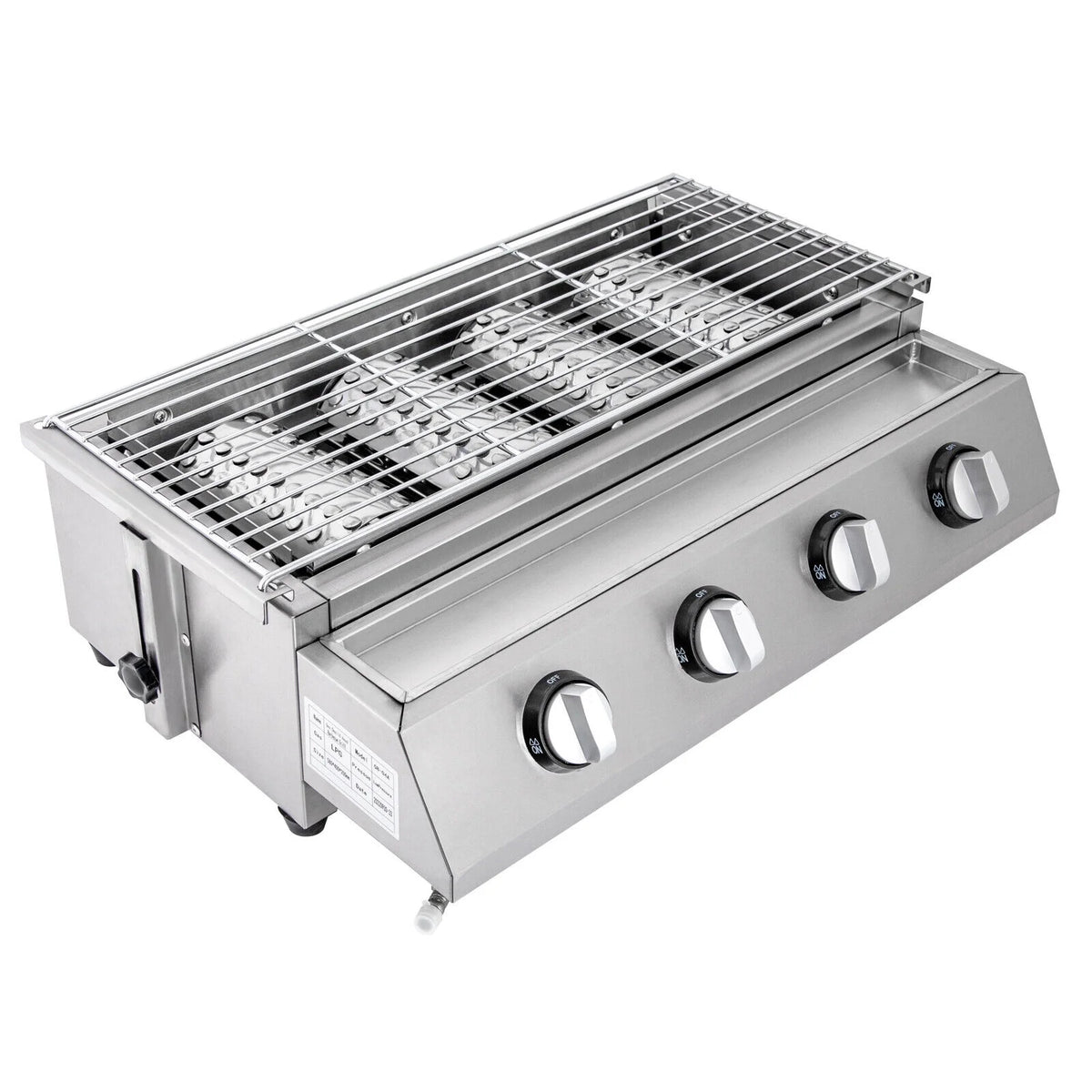 4-Burner Portable Propane Gas Grill with Steel Hood D593404