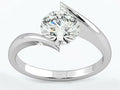18K White Gold Plated Moissanite Engagement Ring T8043