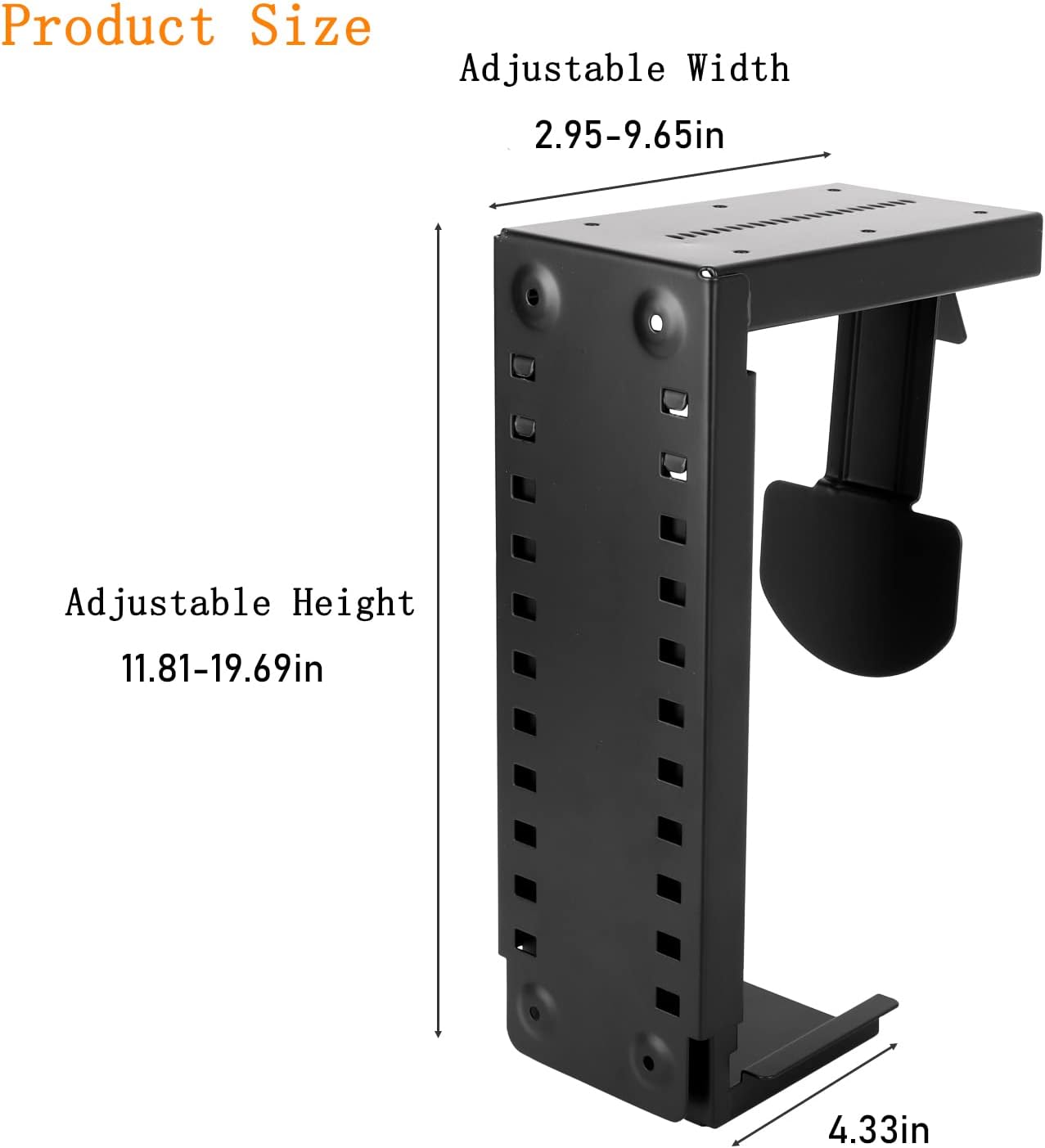 Adjustable Under Desk Mount PC Computer Case Holder Pack of 2 D284469