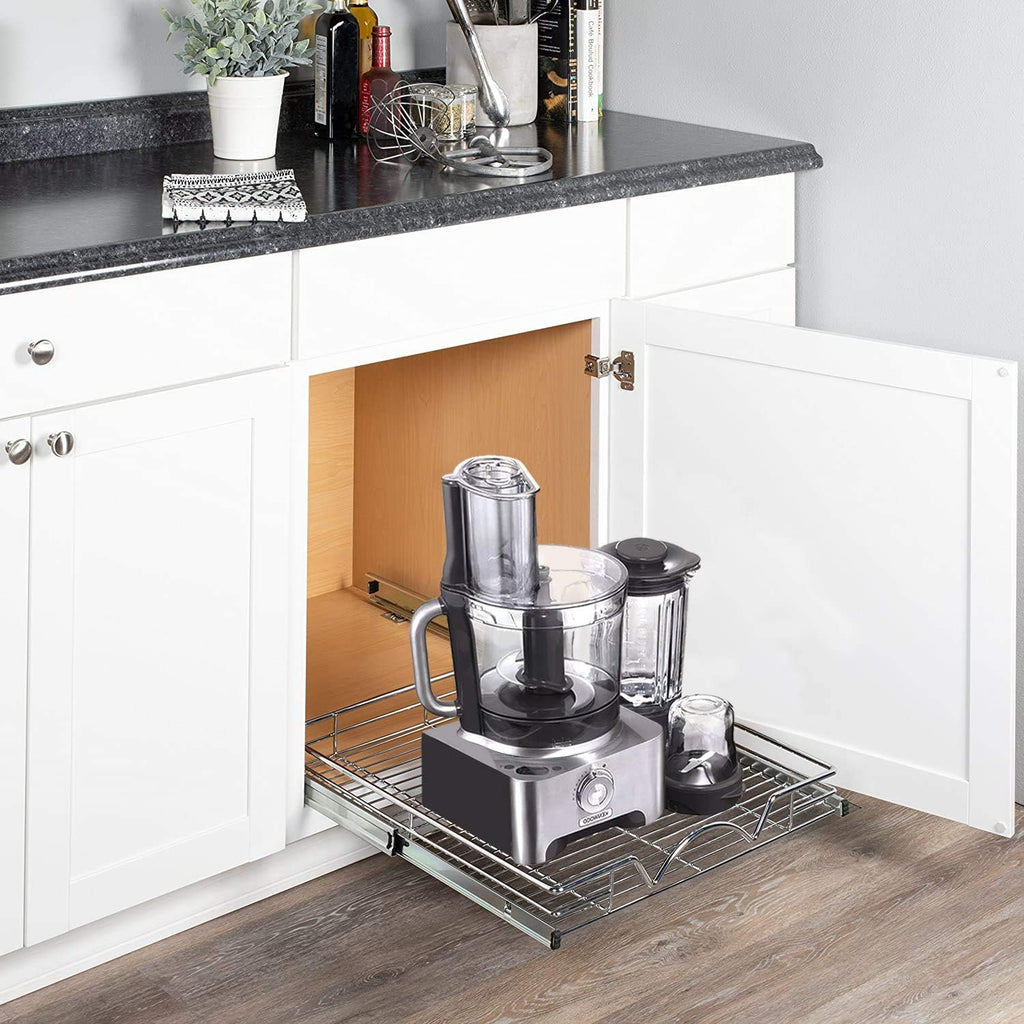 Chrome Heavy Duty Pull Out Drawer Cabinet Organizer M445