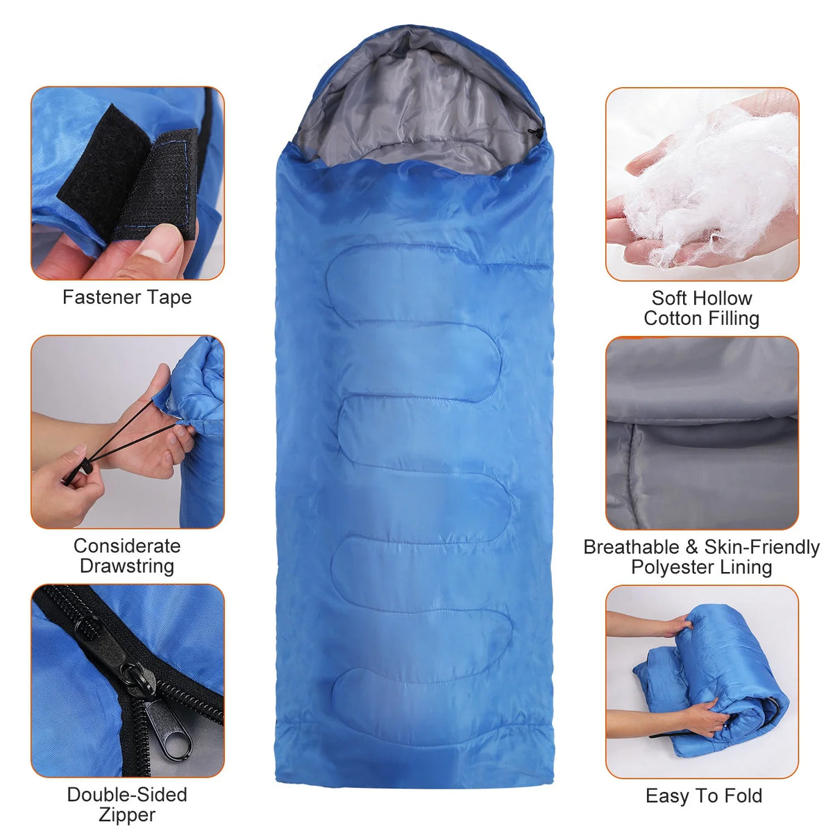 Royal Blue Backpacking Sleeping Bag with Carry Bag G722002