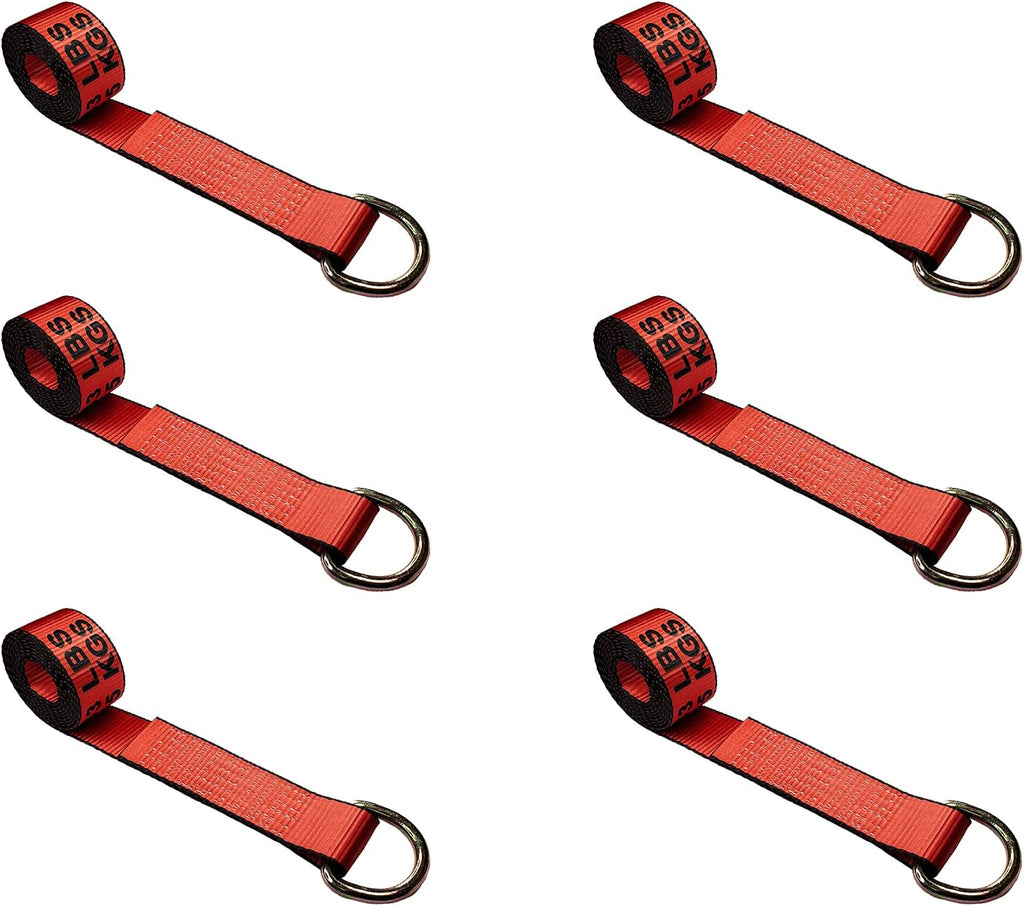 2.5 oz x 10 ft D-Ring Lasso Strap Tie Down (Yellow, 10 - Pack) L642399
