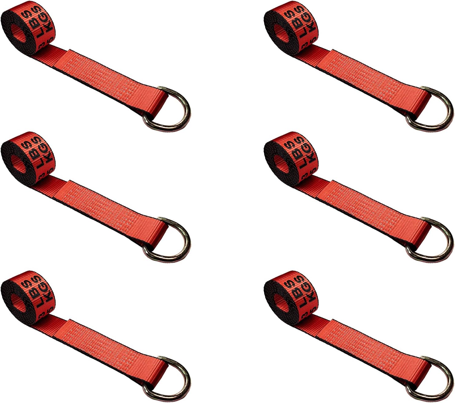 2.5 oz x 10 ft D-Ring Lasso Strap Tie Down (Yellow, 10 - Pack) L642399