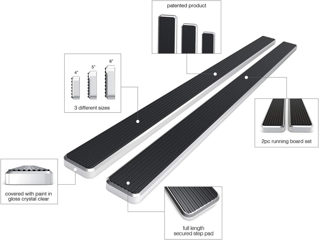 5in Running Boards Compatible with Ford F150 SuperCrew Cab F250 T37768