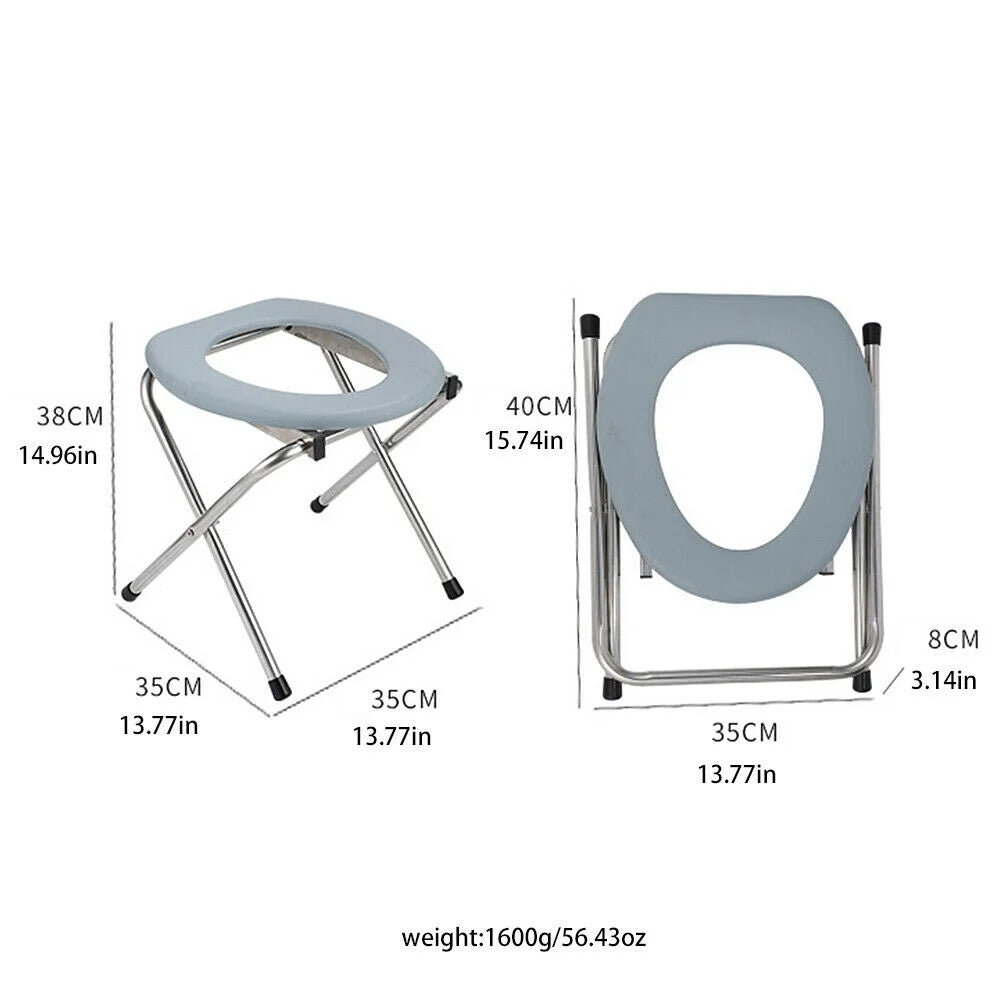 Portable Folding Toilet Seat with 10 Pcs Replacement Bags T8767