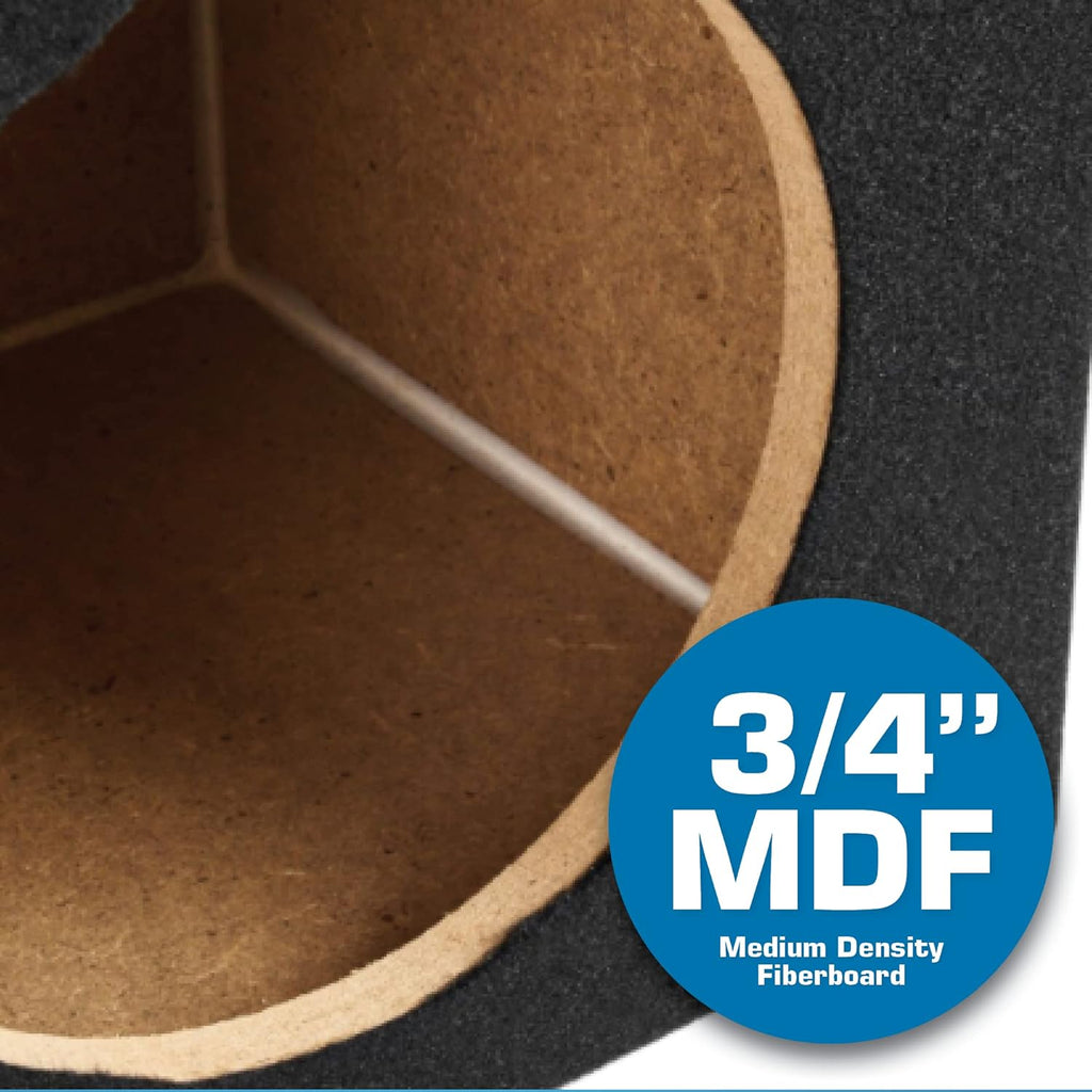 Single 10” Ported MDF Black Carpeted Subwoofer Enclosure, Pack of 2 L500