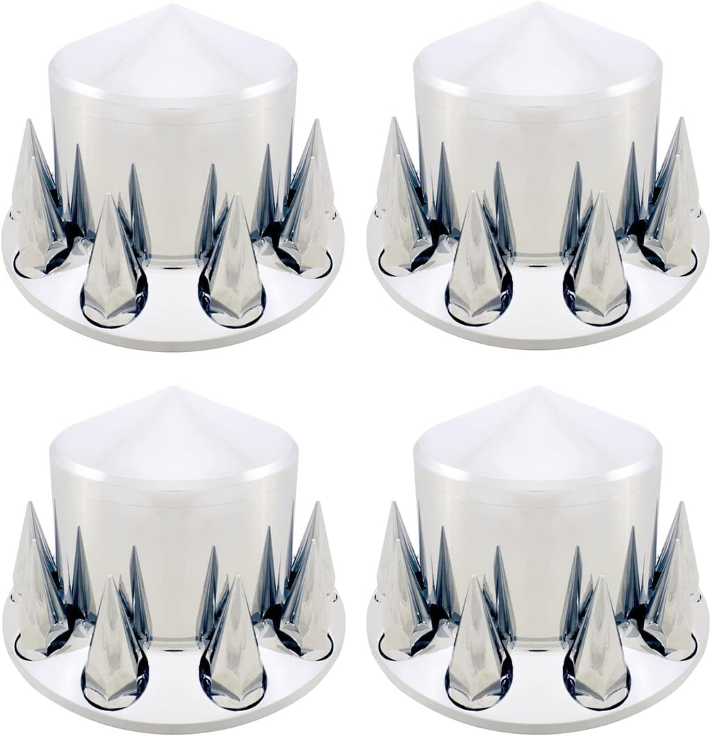 4 Pack Chrome Plated ABS Plastic Wheel Cover Lug Nut Cover for Semi Truck C3744