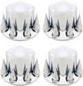4 Pack Chrome Plated ABS Plastic Wheel Cover Lug Nut Cover for Semi Truck C3744