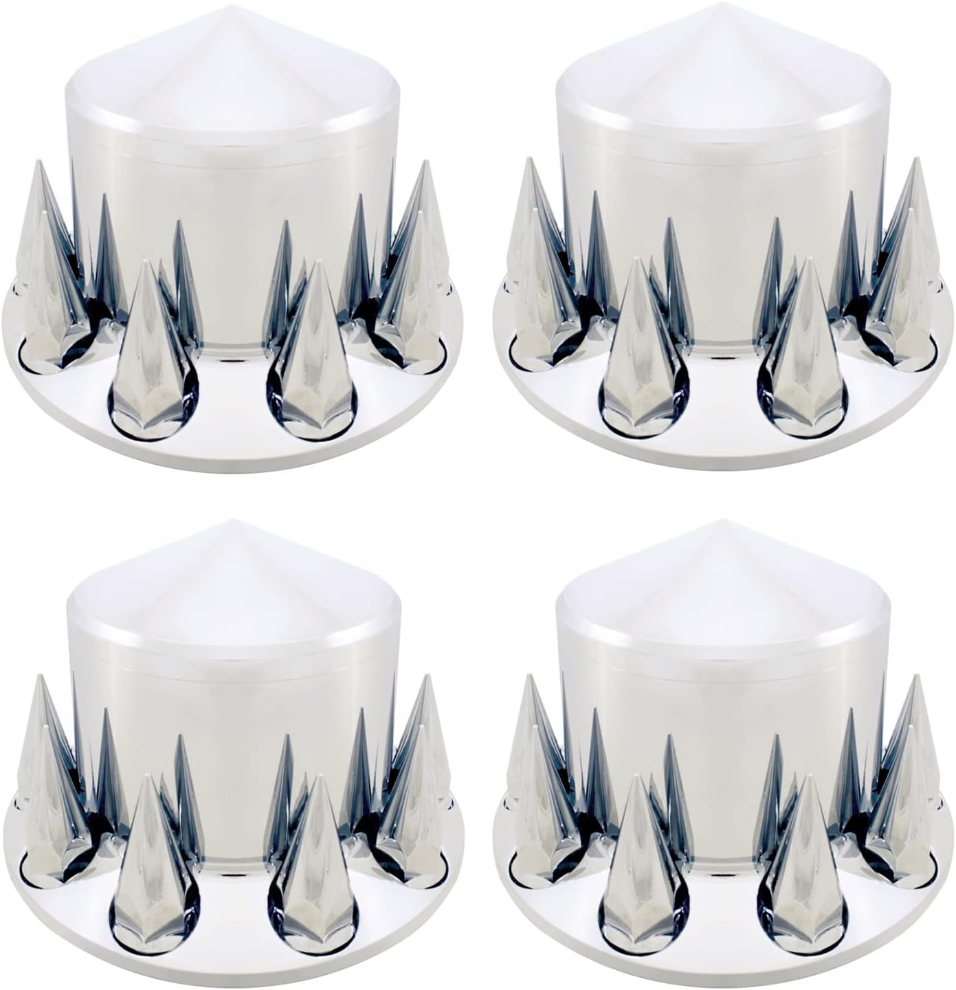 4 Pack Chrome Plated ABS Plastic Wheel Cover Lug Nut Cover for Semi Truck C3744