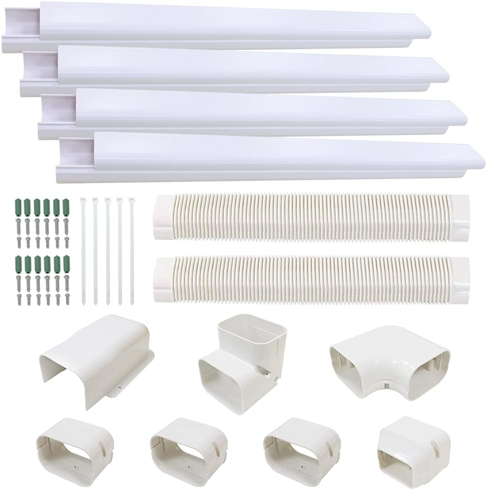 4 inch 17 Ft PVC Decorative Pipe Line Cover Kit, White, Pack of 2 K420680