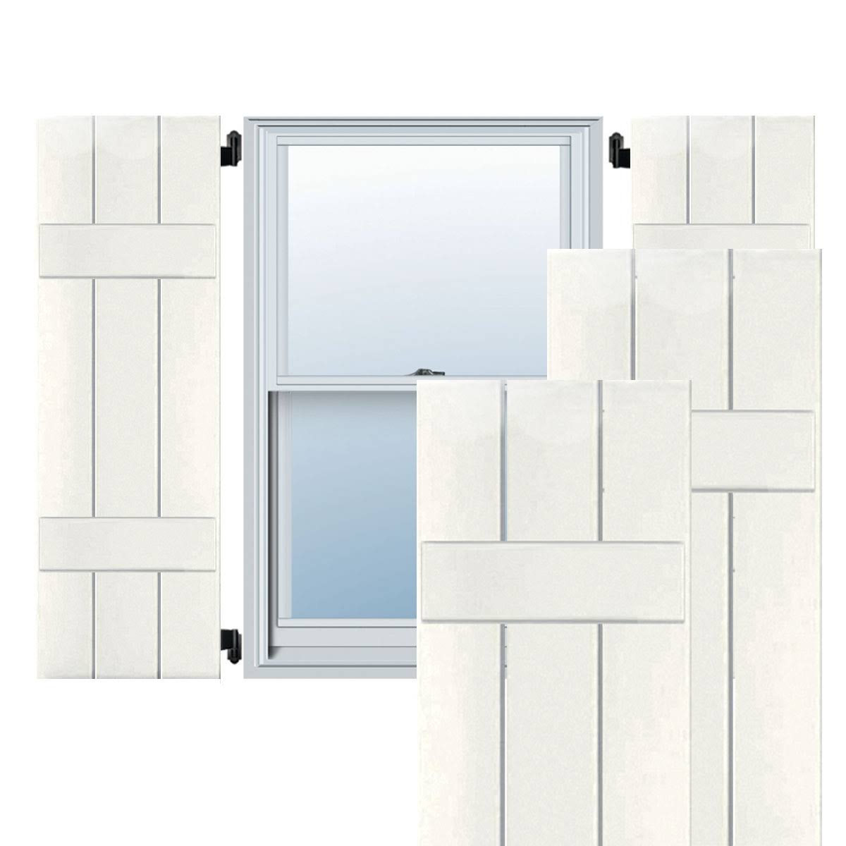 12x22W x 33x22H Real Wood Pine Board-n-Batten Shutters D7491