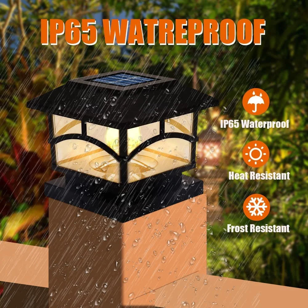 Solar Post Lights LED Waterproof Deck Fence Cap Lights 6 Pack H748