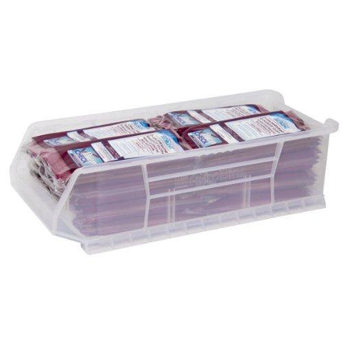 Grey Plastic Stacking Storage, Case of 4 P611