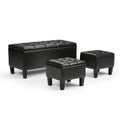 3 Piece Faux Leather Storage Ottoman N263