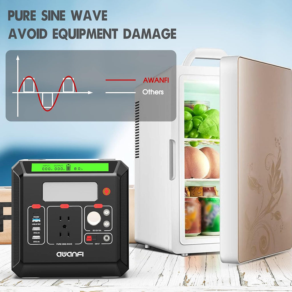 300W Portable Power Station 300Wh Solar Powered Generator with 110V AC Outlet R71886