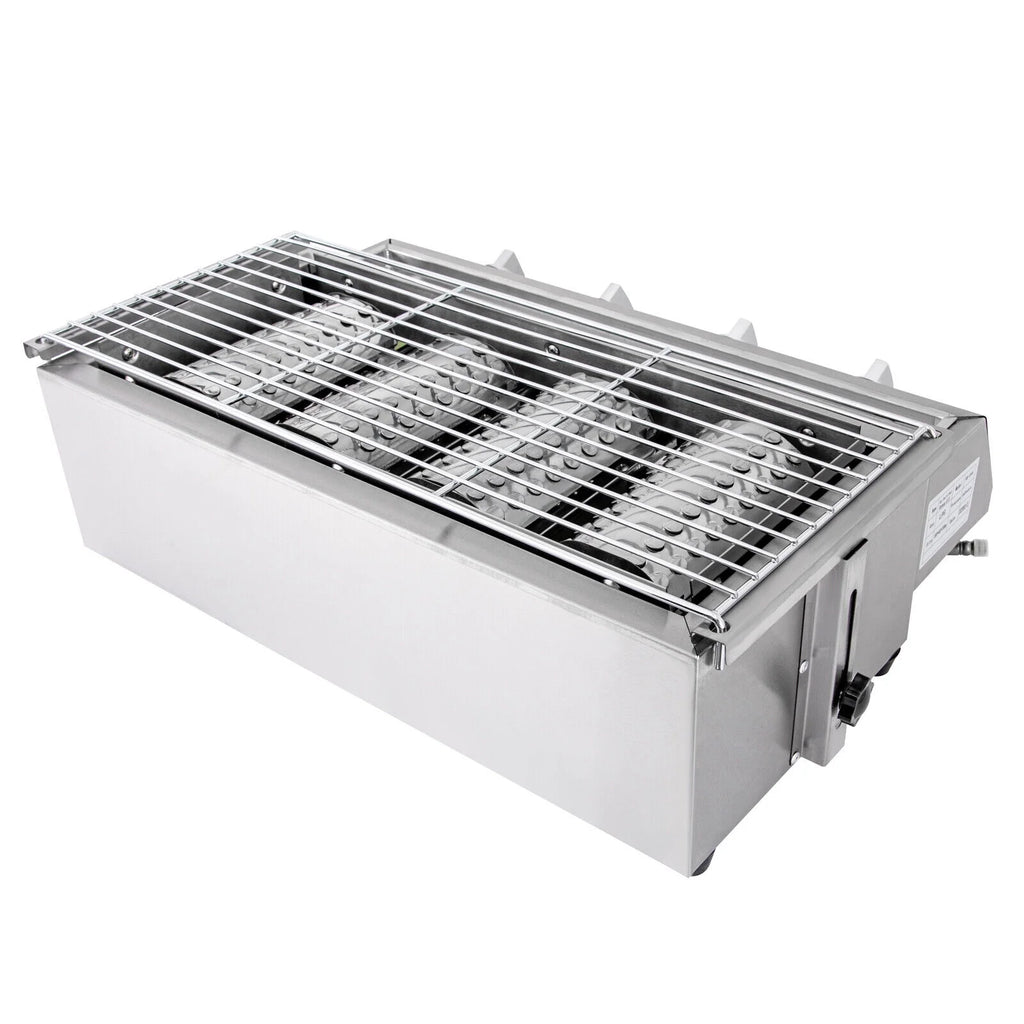 4-Burner Portable Propane Gas Grill with Steel Hood D593404