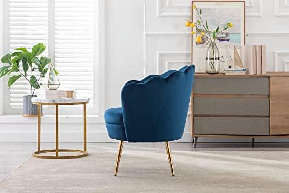 Velvet Vanity Chair with Golden Metal Legs E37909