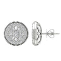14K White Gold Diamond Cluster Stud Earrings Q84756