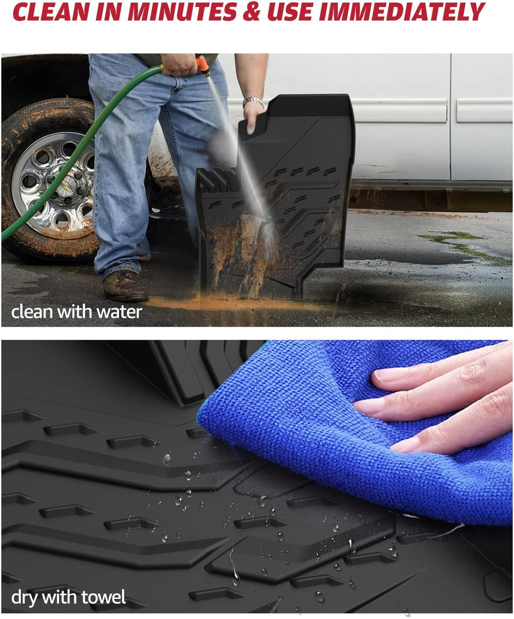 All Weather Waterproof 3D Floor Liners Front TPE Black D6452