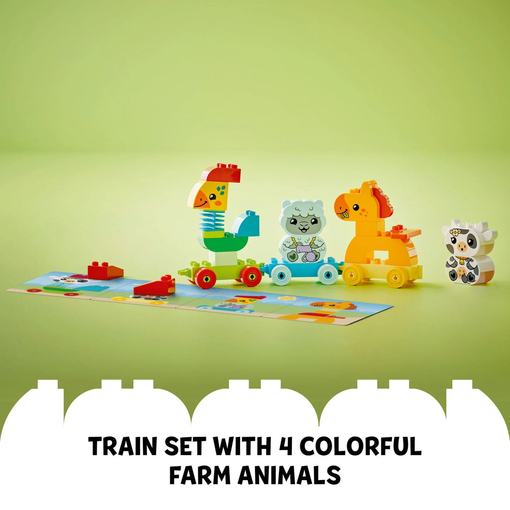 LEGO DUPLO My First Animal Train Building Set and Horse Toy, Educational Toy for Toddlers Ages 1-3 with 4 Animal Figures, Creative Nature Toy Birthday Gift for Animal Loving Preschoolers, 10412 K405